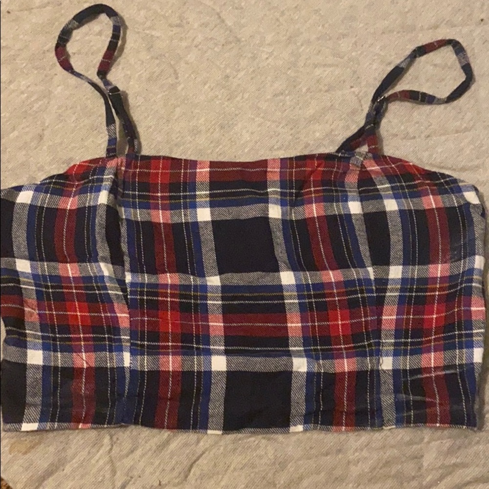 plaid crop top
